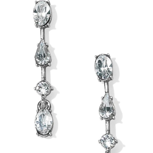 NWT New Brighton One Love Slim Crystal Post Drop Earrings Women Retired Rare
